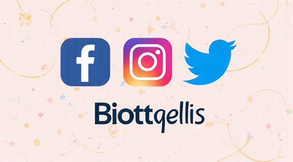 Social media icons connecting to Biottqellis